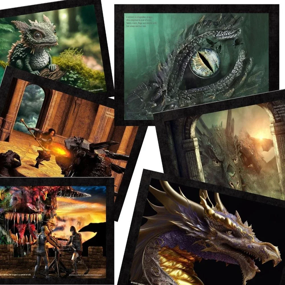 Dragons 2027 Wall Calendar Fantasy Art Mythology Folklore Medieval Dragon Gift